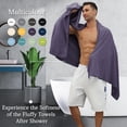 thumbnail image 4 of Ultra Soft Bath Towels, 4 Pack Dark Purple Oversized Bath Sheet Set by Muddy Cat Home - 600 GSM, 4 of 7