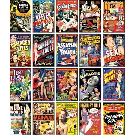 Classic Vintage Postcard Classic Exploitation Collection: 20 Full Color Vintage Movie Postcards, PACKAGE of (20) 4