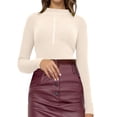 thumbnail image 3 of Long Sleeve Knit Pullover Sweater Top With Button Detail Soft Comfortable Casual Crewneck Blouse For Everyday Wear, 3 of 8