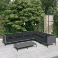 thumbnail image 1 of vidaXL 7 Piece Patio Lounge Set with Cushions Poly Rattan Dark Gray, 1 of 6