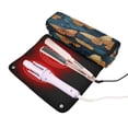 thumbnail image 3 of Hair Tool Organizer Bag with Heat Resistant Mat Removable Travel Storage Case for Hot Air Brushes Curling Irons Teal and Orange Butterflies, 3 of 8