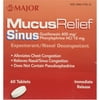 MAJOR Mucus Relief Sinus Congestion Tablets 60 ea (Pack of 3)