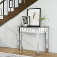 thumbnail image 2 of Glam Mirror Console Table Half Moon Sofa Table Entryway Table with 1-Drawer for Living Room Furniture, 2 of 9