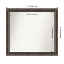Amanti Art Custom Wall and Bathroom Mirror (37.5 x 41.5 in.), Rustic Pine Brown Frame