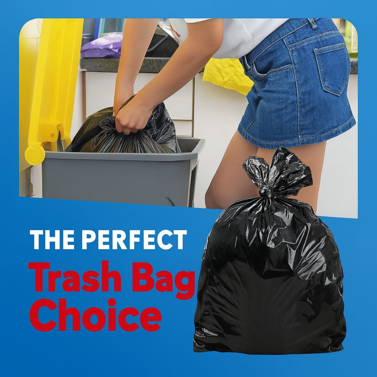 TP Plastic 33 Gallon Trash Bags – 100 Count Heavy Duty Black Garbage Bags, 33" x 39", 1.5 Mil Thick Can Liners for Home, Office, or Commercial Use