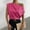 Hot Pink tops 2024 summer, variant on Wycnly Summer Tops for Women Summer Tops One Shoulder Lightweight Silky Satin Ruched Tops 2024 Fashion Solid T-shirt Girls Slash Neck Short Sleeve Shirts