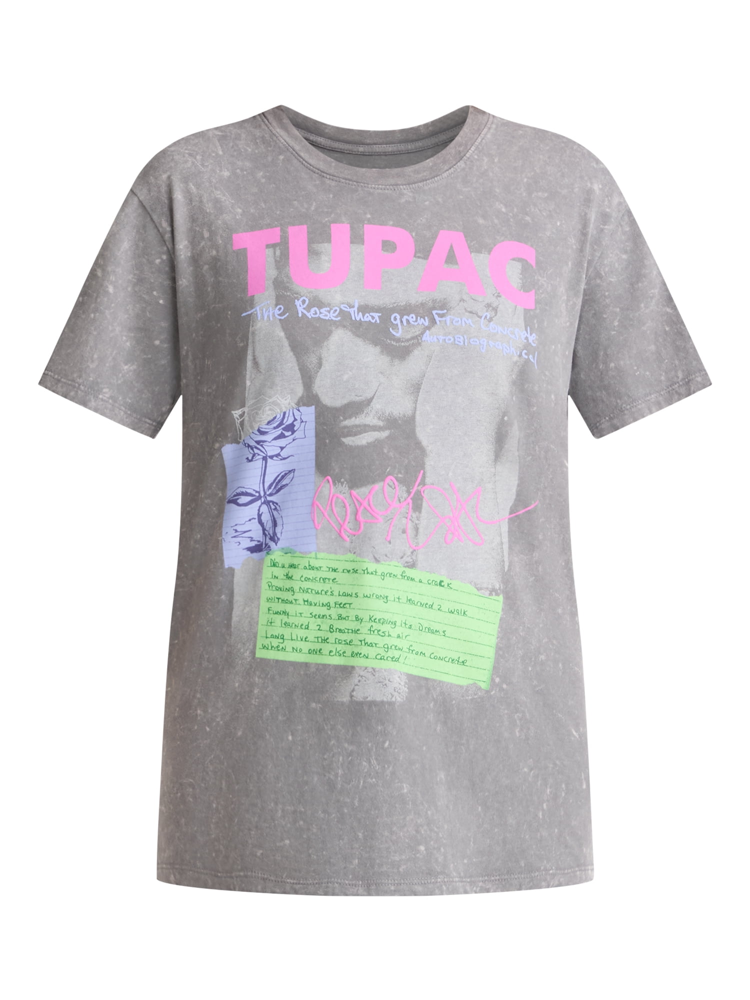 Tupac Women's Graphic Tee with Short Sleeves, Sizes XXS-XXL