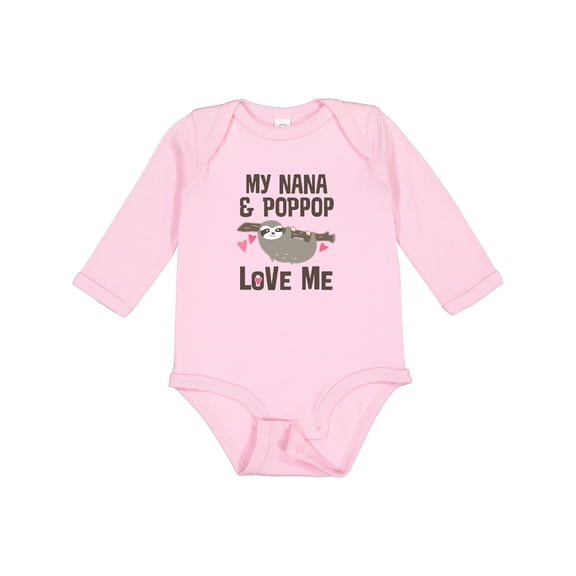 Inktastic Nana and Poppop Love Me Girls Long Sleeve Baby Bodysuit