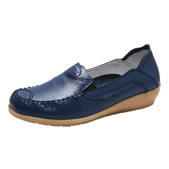 Sngxgn Women's Ballet Flats for Shoes Slip On Casual Flats Shoes(Dark Blue,42)