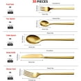 thumbnail image 2 of 30 Pieces Silverware Set with Flatware Organizer, Stainless Steel Cutlery Set for 6, Utensil Sets kitchen with Steak Knives, Rust-proof, Mirror Polished, Dishwasher Safe, Gold, 2 of 7