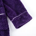 thumbnail image 3 of Robe Flannel Unisex Hotel Men Women Cotton Bath Robe Plus Size Towel Kimono Spa Lightweight Bathrobe Dressing Gown Sleepwear Long Sleeve Loungewear with Pockets Purple XL, 3 of 9