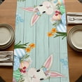 thumbnail image 5 of Table Runners 108 Inches Long Dress Scarves, Easter Bunny Farmhouse Coffee/Dining/Kitchen Table Runner for Living Room, Spring Watercolor Eggs Flower Wood Grain Teal 13x108 Inch, 5 of 9
