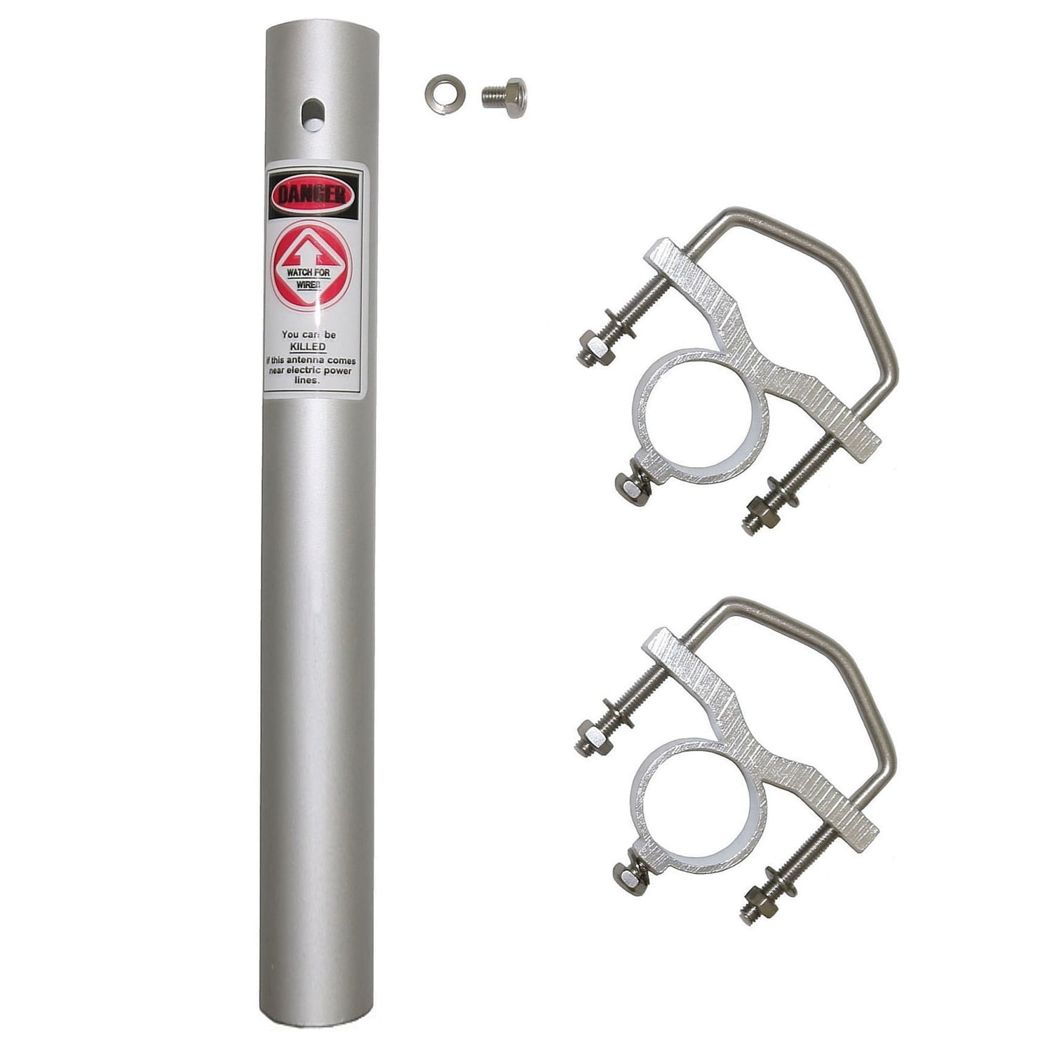 Tram 200-Watt Dual-Band 2-Section Fiberglass Base Antenna with 50-Ohm UHF SO-239 Connector, 8-Ft. 4-In. Tall, Silver