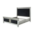 thumbnail image 2 of Acme Furniture Varian Contemporary Velvet Tufted Panel Bed, Queen, Gray/Black, 2 of 5