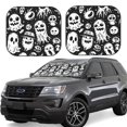 thumbnail image 1 of Saiise Black White Spooky Ghosts for Foldable Car Sun Shades (2-Pack) Offer Sun Protection with an Easy-fold Design for Convenient Windshield Shading-Large, 1 of 6