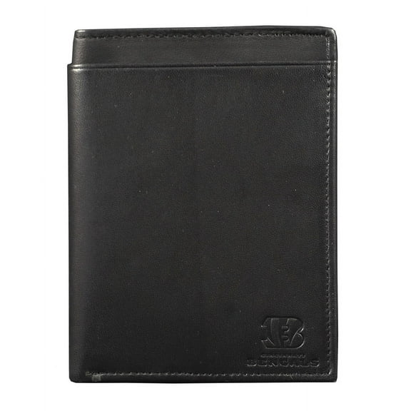 Cincinnati Football Bengals Black Leather RFID Blocking Passport Holder Cover Travel Billfold Wallet for Men & Women