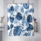 thumbnail image 5 of Cortina de ducha impermeable con diseño estereoscópico de hojas y flores de selva tropical, con ganchos, para baño y ducha., 5 of 6