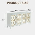 thumbnail image 3 of EDYO LIVING Mirrored Sideboard Buffet Cabinet, Wood Credenza Storage Cabinet with Shelves for Living Room, White, 3 of 7