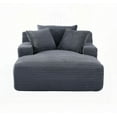 thumbnail image 3 of Modern Corduroy Oversized Chaise Lounge Chair 85cm for Living Room & Bedroom, No Assembly Needed, 3 of 9