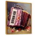 thumbnail image 2 of Designart "Rose Accordion Serenade in Pink" Music Framed Wall Art - Vintage Pink Music Bedroom Framed Canvas Wall Art, 2 of 6