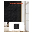 thumbnail image 5 of 3D Wall Panels 33-Pack, 11.81x11.81in PVC Diamond Tiles, 32 Sq.Ft. Coverage, Modern Interior Decor for Bedroom, Living Room, Matte Black, 5 of 6