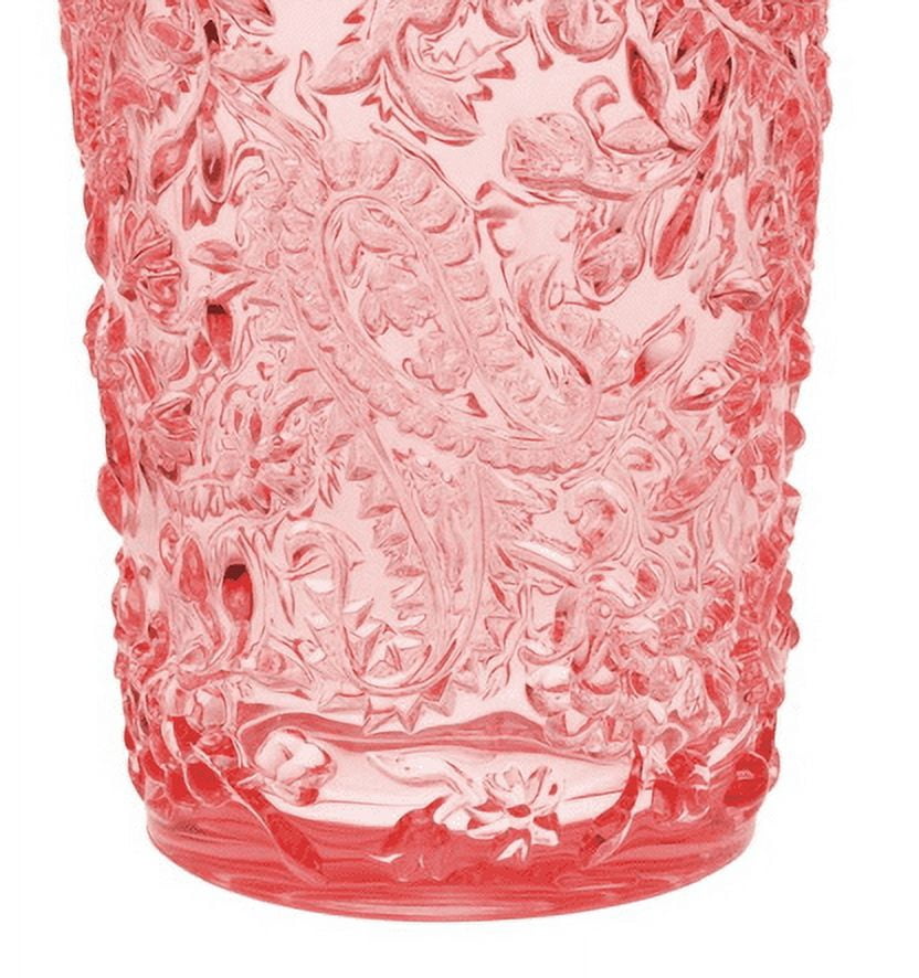 Kitchen Utensil Set Paisley Acrylic Glasses Drinking Set of 4 Hi Ball (17oz), Plastic Drinking Glasses, BPA Free Cocktail Glasses, Drinkware Set, Drinking Water Glasses,Kitchen Sink Caddy