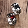 thumbnail image 6 of Cushion Cut Cubic Zirconia Gothic Crossed Ring Unisex Jewelry For Men Women, 6 of 10