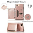 thumbnail image 4 of Dteck Crossbag Case For iPhone 8 Plus / iPhone 7 Plus / iPhone 6 Plus, Premium PU Leather Wallet Case Credit Card Holder Stand Cover, Rosegold, 4 of 9