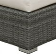 thumbnail image 5 of Benzara Aluminium Frame Faux Polyester Upholstered Square Ottoman, Brown and White-Color:Gray and White, 5 of 5