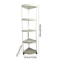 thumbnail image 3 of Mecorevxz 5 Tier Corner Shelf Stand with Wheels, Storage Organizer for Bathroom, Corner Shelf Suitable for Small Space,Waterproof Stand Also Use for Toilet Paper Stand,White, 3 of 7