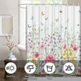 thumbnail image 6 of Abstract Boho Floral Botanical Shower Curtain，Spring Flowers Shower Curtains, Polyester Fabric Waterproof Bathroom Shower Curtains for Bathroom Decor 72 x 72 Inch, 6 of 6