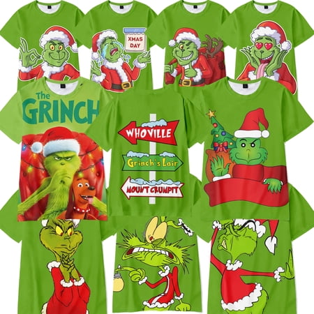 LUXI Gr1nches Christmas Funny T-Shirt Women Fashion Casual Short Sleeve Letter Printed Tops