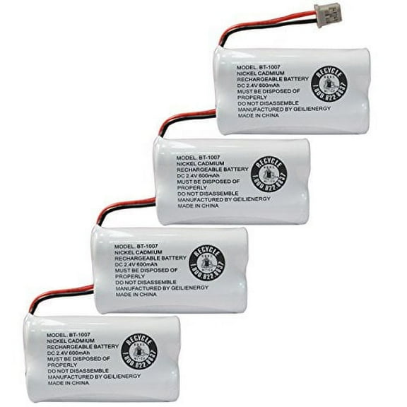 GEILIENERGY BBTY0651101 Battery Compatible with Uniden BT1007 BT-1007 BT904 BT-904 BT1015 BBTY0460001 BBTY0510001 BBTY0624001 BBTY0700001 Panasonic HHR-P506, HHR-P506A Cordless Phone(4-Pack)