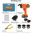 thumbnail image 3 of Eurhowing Automatic Rebar Tying Machine 12V, Handheld Electric Rebar Tier Tool with Dual Batteries & 3 Wires, for 8-34mm Steel Bar, Orange, 3 of 12
