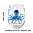 thumbnail image 7 of Artisanal Blue Octopus Glassware, 2D Ocean Animal Stemless Wine Glasses, Handcrafted Ocean Art Bar Glass Tea Cup for Coastal Home Decor Ocean Lovers, 7 of 7