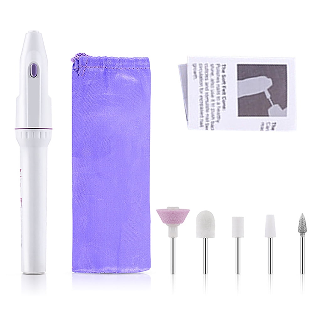 5 in 1 Mini Nail Art Drill Machine Portable Electric Nail Grinder Handpiece Bits Manicure Pedicure Gel Polish File Buffer Nail Art Tools