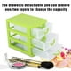 thumbnail image 4 of Organizador de cajones eficiente para cosméticos y baratijas Caja de almacenamiento de maquillaje y joyas de 3 capas de color verde, 4 of 8