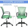 thumbnail image 3 of Office Chair Desk Computer Chair Ergonomic Adjustable Executive Mesh Mid Back with 360 Degree Swivel Wheels Lumbar Support Armrest,Green, 3 of 7