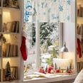 thumbnail image 3 of Christmas Snowman Valances for Windows, 54 x 18in, Bird Snowflake Winter Blue Linen Texture Rod Pocket Kitchen Valance Curtain Light Filtering Window Treatments for Living Room Bedroom, 1 Panel, 3 of 7