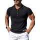 thumbnail image 3 of Camiseta de manga corta Sunloudy para hombre, estilo informal de verano y otoño, Color sólido, rayas verticales, botón frontal, solapa elástica, Tops, ropa de calle Sunloudy moda, 3 of 10