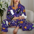 thumbnail image 6 of Rateoe Cute And Creepy Pattern Womens Pajamas Set Long Sleeve Sleepwear Button Down Nightwear Soft Cotton Pj Lounge Sets-Small, 6 of 7