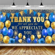 Staff Employee Appreciation Party Decorations Banner Backdrop, Thank You We Appreciate You Large Banner Party Decorations Supplies, Retirement Sign Poster Background Decor 72X44 Inch