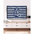 thumbnail image 3 of Nautical Outdoor TV Cover 60 to 65 inch Navy Blue and White Striped Retro Anchor Waterproof Dustproof TV Covers for Outside with Zipper Remote Control Pocket Flat Screen Protectors, 3 of 7