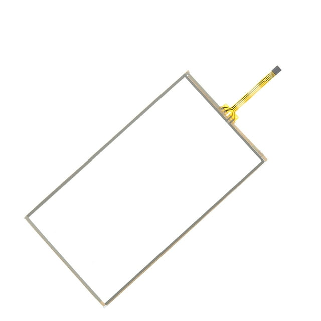 Unique Bargains 1Pcs 6.1 Inch Car Touch Screen Replacement for Toyota 4Runner 2014-2019 Glass Clear. A clear rectangular glass touch screen with dimensions of 155mm x 148mm x 80mm, featuring a gold connector ribbon for easy installation. This automotive replacement part is durable, corrosion-resistant, and compatible with Toyota 4Runner models from 2014 to 2019.