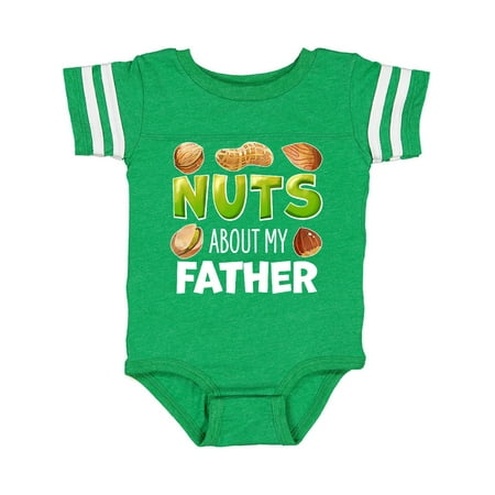 

Inktastic Nuts About My Father Peanut Almond Pistachio Gift Baby Boy or Baby Girl Bodysuit