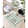 thumbnail image 5 of Saga Green Plaid Dish Drying Mat for Kitchen Counter, Super Absorbent Quick Dry Coffee Bar Mat Pad Thin Diatomaceous Sink Mat Non Slip Dish Drainer Mat 23.5x15.5 Modern Farmhouse Country Buffalo Check, 5 of 6