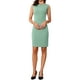 thumbnail image 2 of Vestido de Sheath sin mangas para mujer Inspire Chic, vestido de trabajo de cuello barco, verde claro, XL, 2 of 6