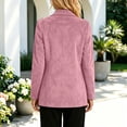 thumbnail image 5 of Xinsrenus Women's Plus Size Faux Suede Blazer,Notched Lapel Button Front Solid Color Vintage Suit Jacket, 5 of 6