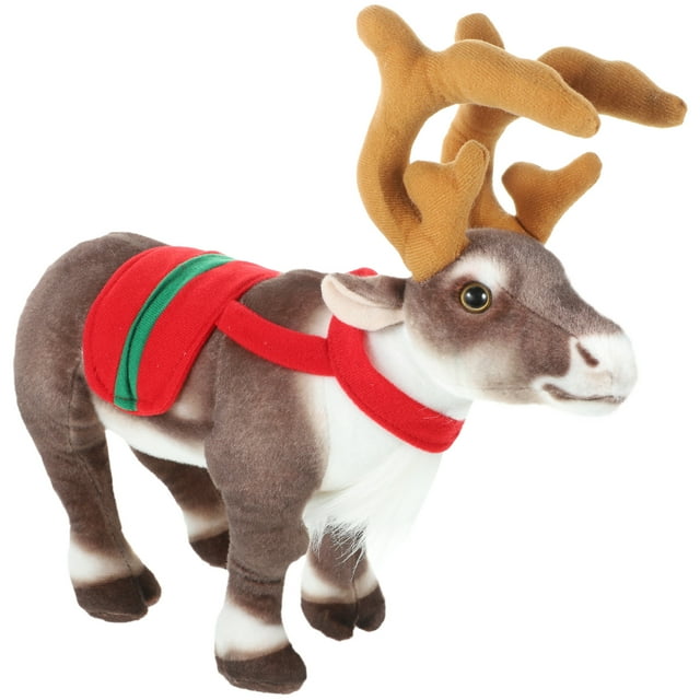 Juguete de peluche de reno de Navidad, figura de reno de juguete de peluche de ciervo encantador
