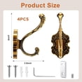 thumbnail image 2 of CATPAN 2 Pcs Vintage Coat Hooks Antique Brass Wall Hooks for Hanging Purse Hat Keys Clothes Curtain Unique Heavy Duty Bathroom Decor, 2 of 11